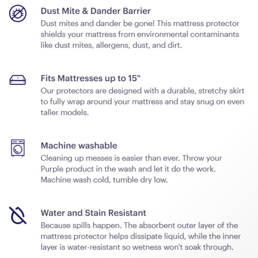 Purple Mattress Protector (New) - California King - Picture 5 of 6